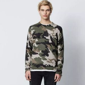 Zadig & Voltaire Kennedy CP AO Camou Men's Cashmere Camo Sweater Size La…